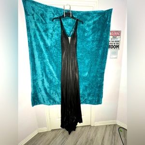 Long graceful black prom dress WORN ONCE